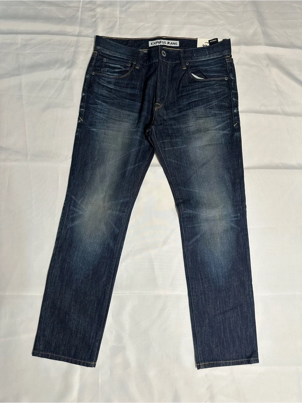 NWT Express Men’s Dark Indigo Slim Straight Jeans 32x30